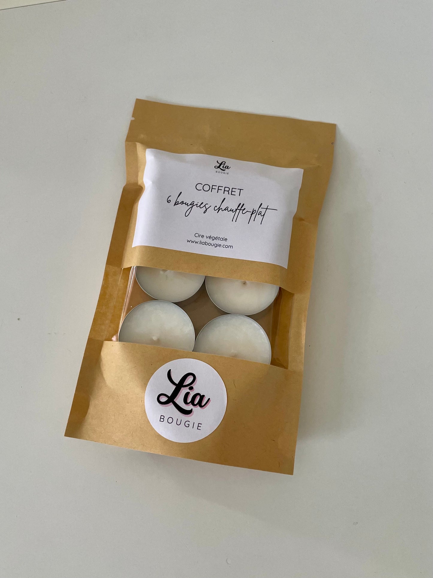 Coffret de 6 bougies chauffe-plat à la cire végétale