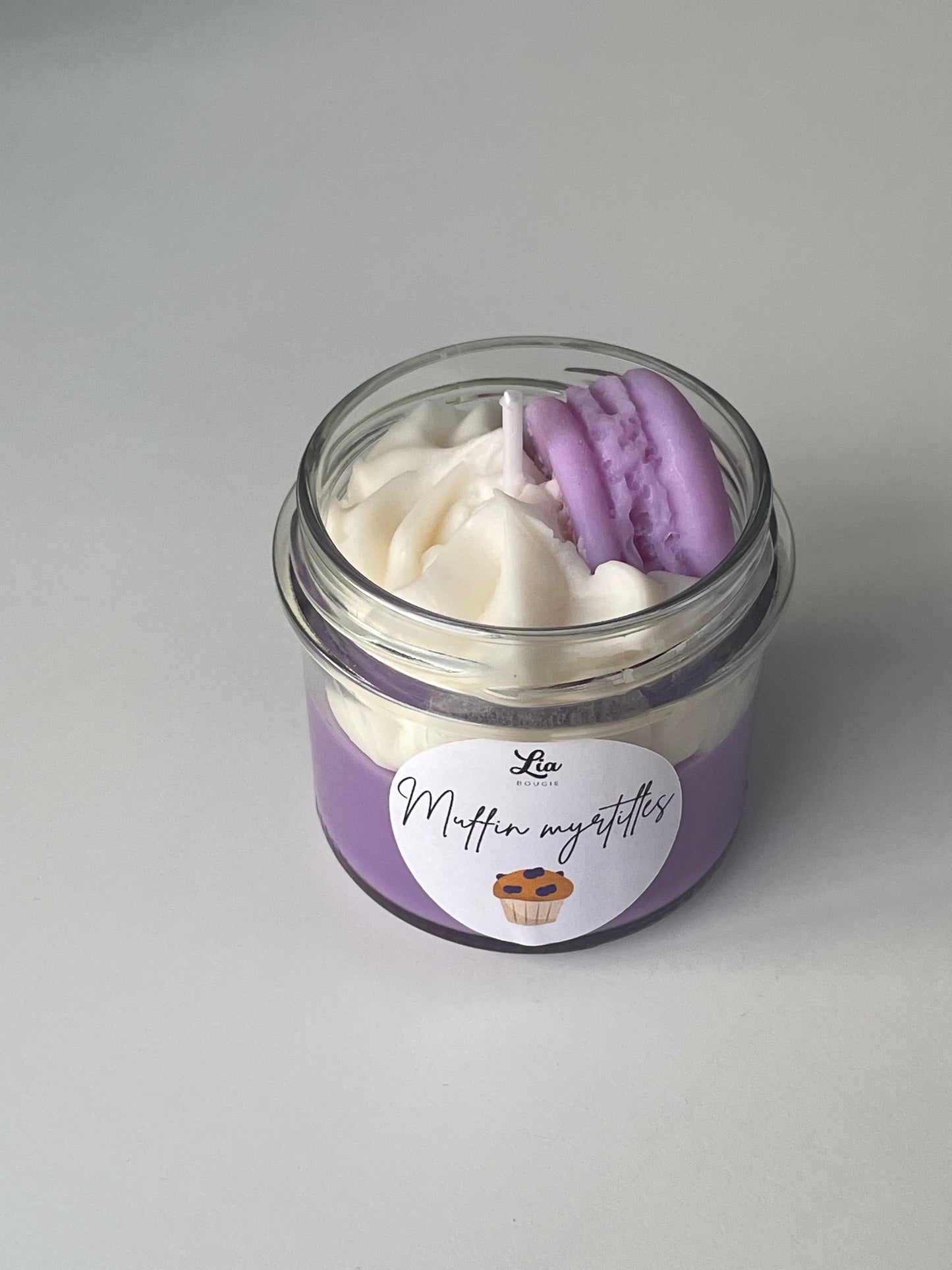 Bougie gourmande senteur Muffin myrtilles