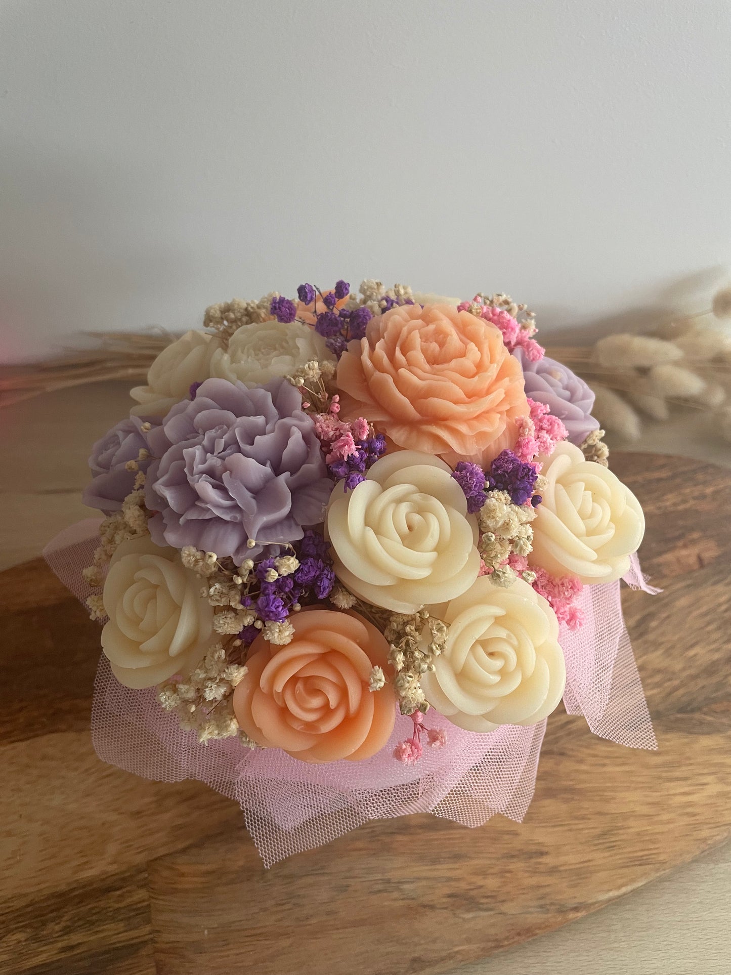 Bouquet de fleurs de Fondants Parfumés – violet / orange
