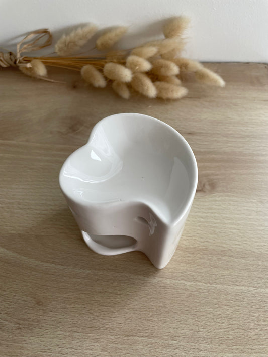 Bruleur diffuseur parfum d'ambiance maison decoration interieure en forme de coeur ceramique ideal pour fondant parfume bien etre detente