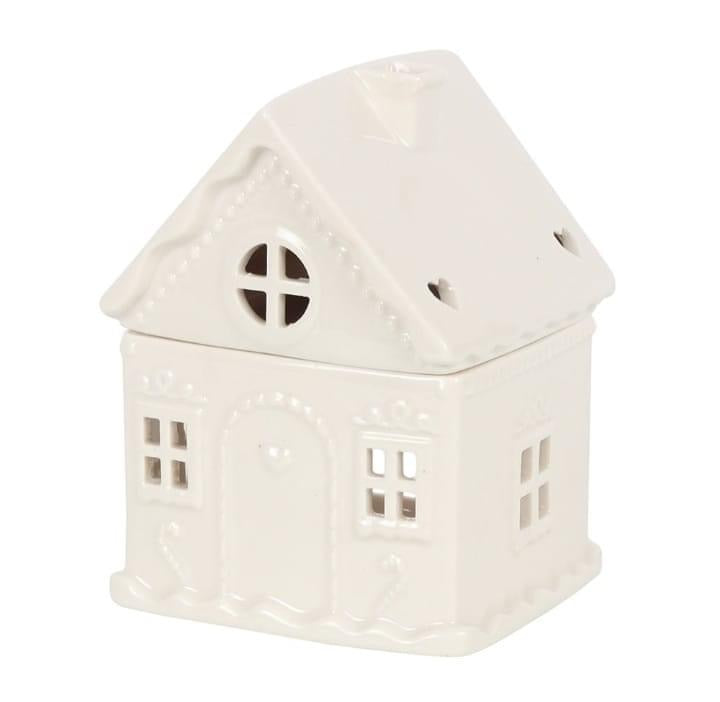 Bruleur brule parfum de noel pour faire fondre les fondants parfumes diffuser l'odeur dans sa maison cire vegetale soja olive bougie chauffe plat maisonnette de noel blanche maison pain d'epices
