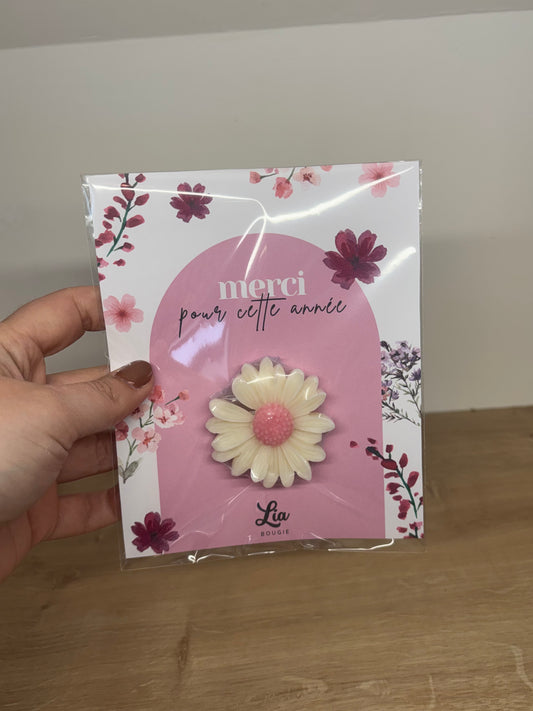 Carte de Vœux & sa Marguerite Parfumée | Édition Fin d’année maîtresse nounou