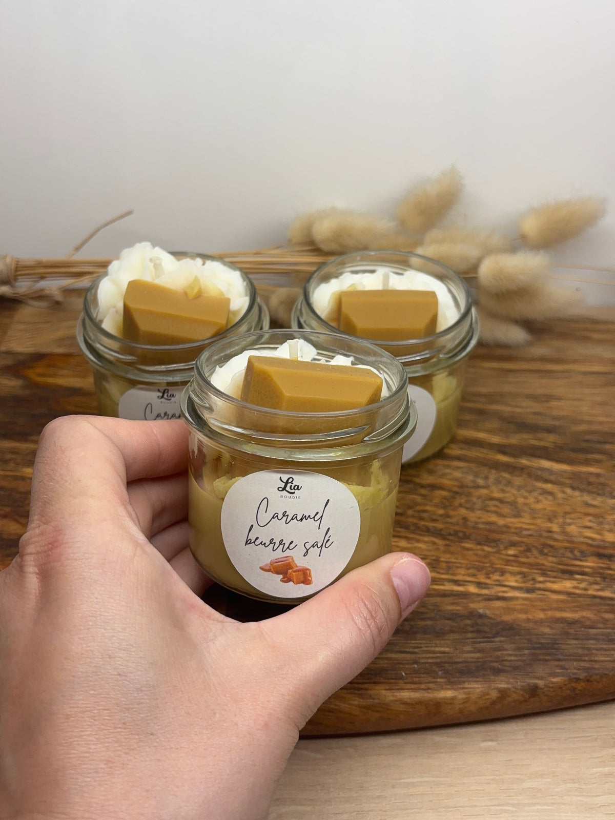Bougie gourmande parfum caramel beurre salé