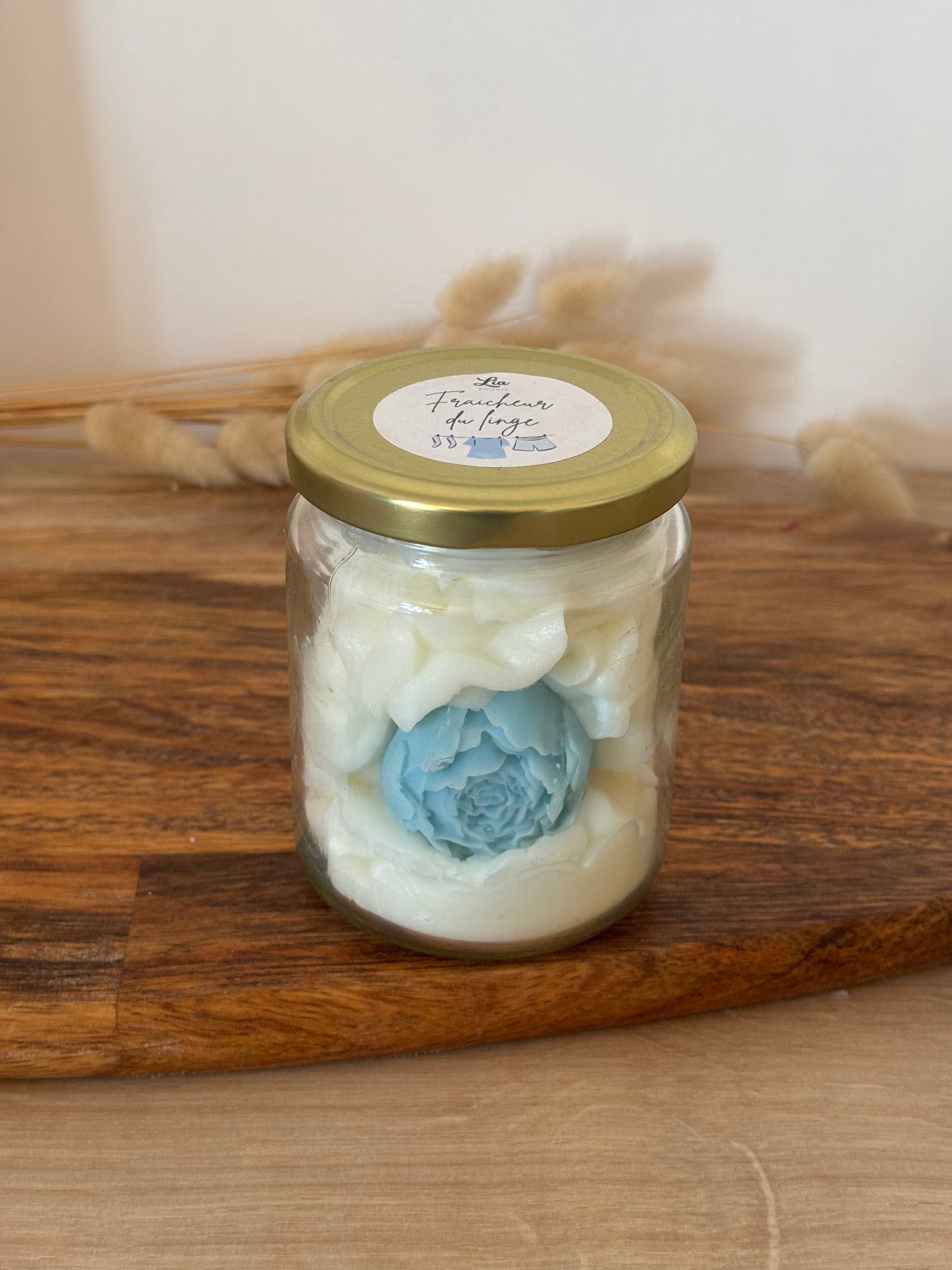 Bougie chantilly pivoine senteur Fraicheur du Linge