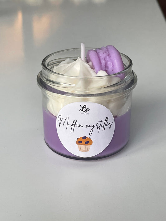 Bougie gourmande senteur Muffin myrtilles