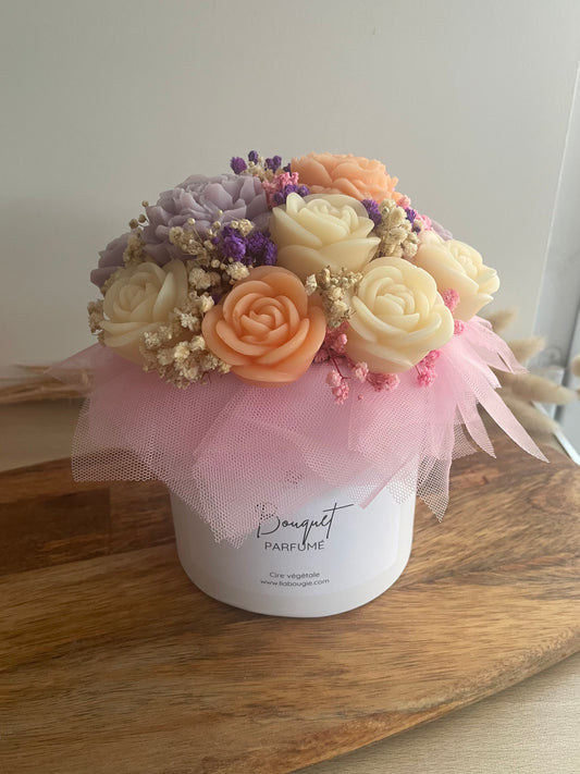 Bouquet de fleurs de Fondants Parfumés – violet / orange