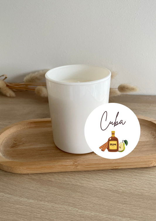 Cuba rhum brun poire bougie parfumee parfum de grasse afterwork au coin du feu bougie parfumee cire vegetale soja olive parfum d'ambiance idee cadeau