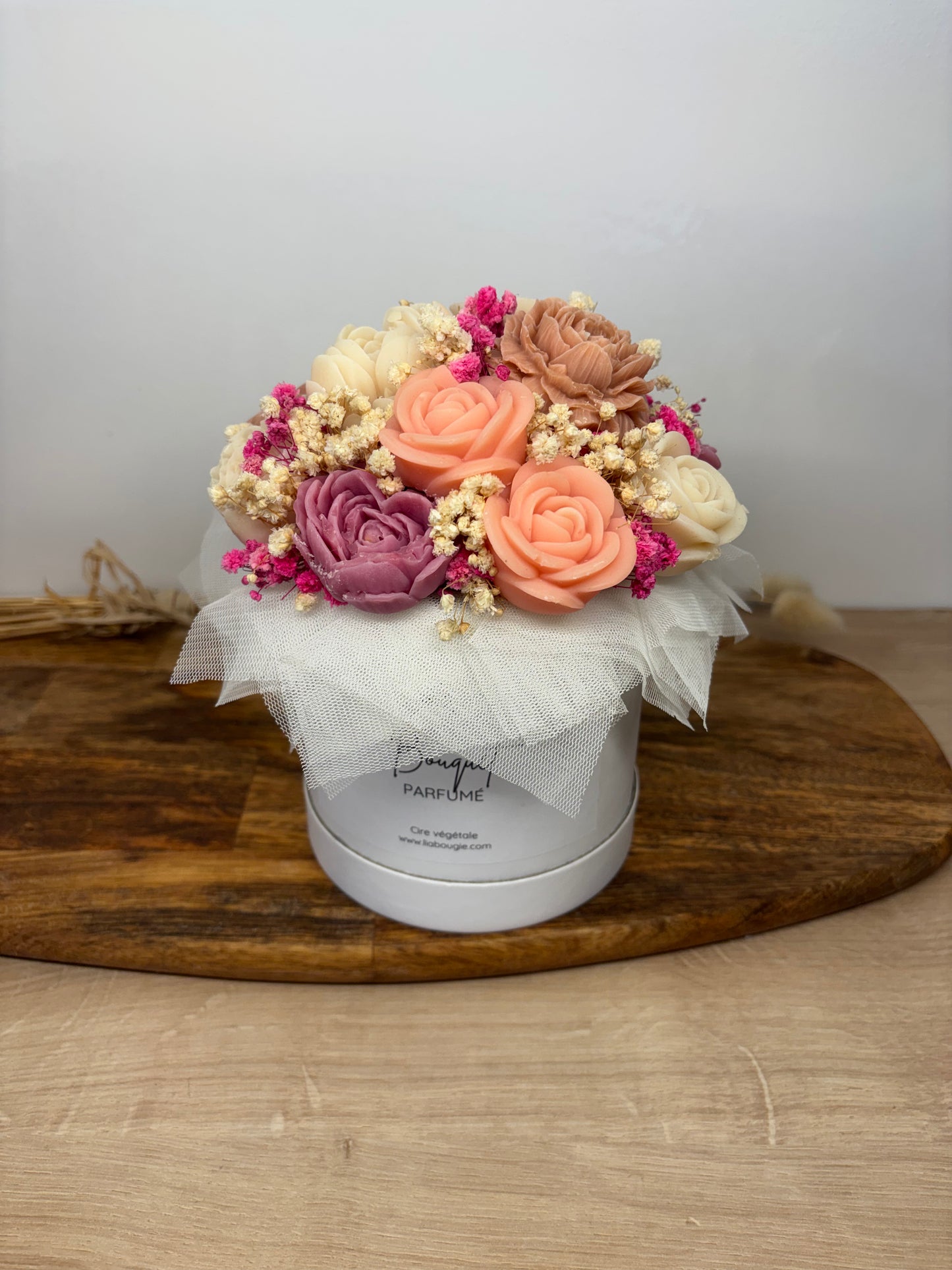 Bouquet de fleurs de Fondants Parfumés – rose violet marron