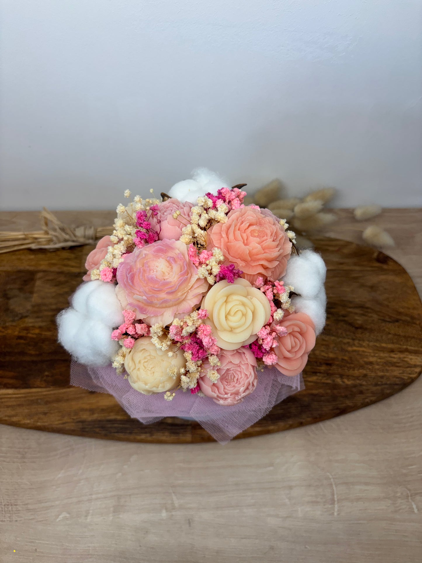 Bouquet de fleurs de Fondants Parfumés – rose pâle
