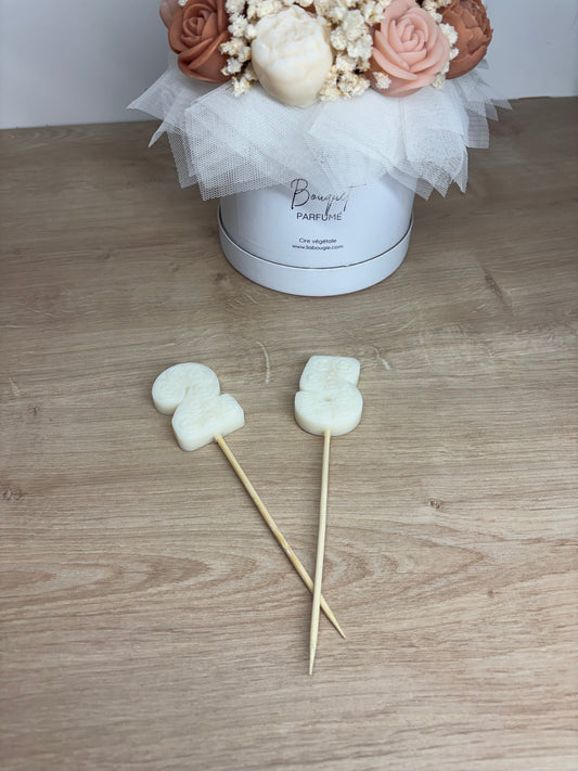 Chiffre Anniversaire en Cire (Accessoire pour Bouquet Parfumé)