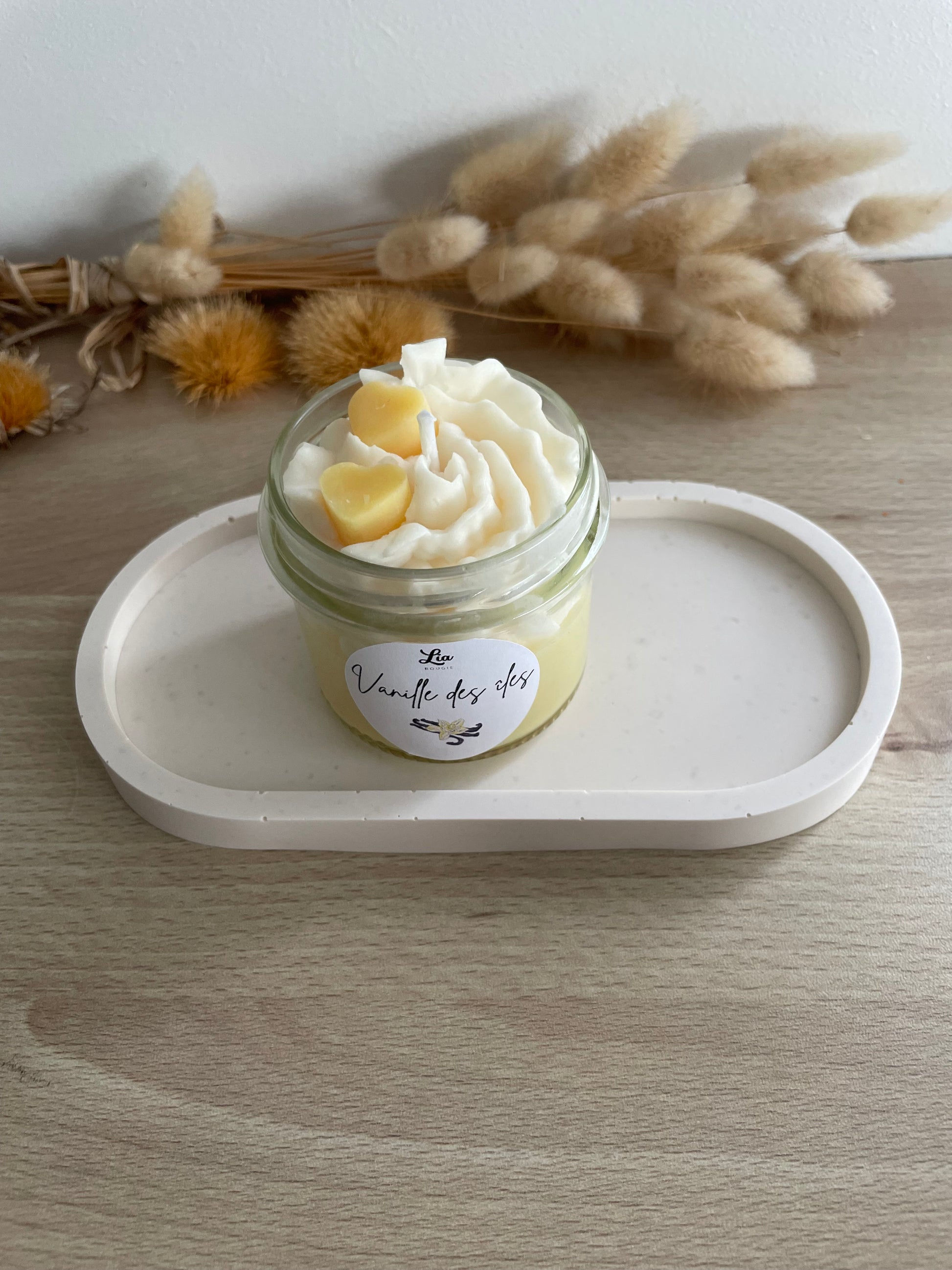 Mini vanille des iles bougie gourmande chantilly cire vegetale olive idee cadeau pas cher chantilly gourmand