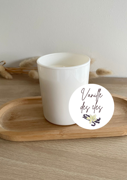 Vanilles des iles bougie parfumee parfum d_ambiance cire olive soja colza composition saine non toxique fait main artisanat idee cadeau decoration interieure