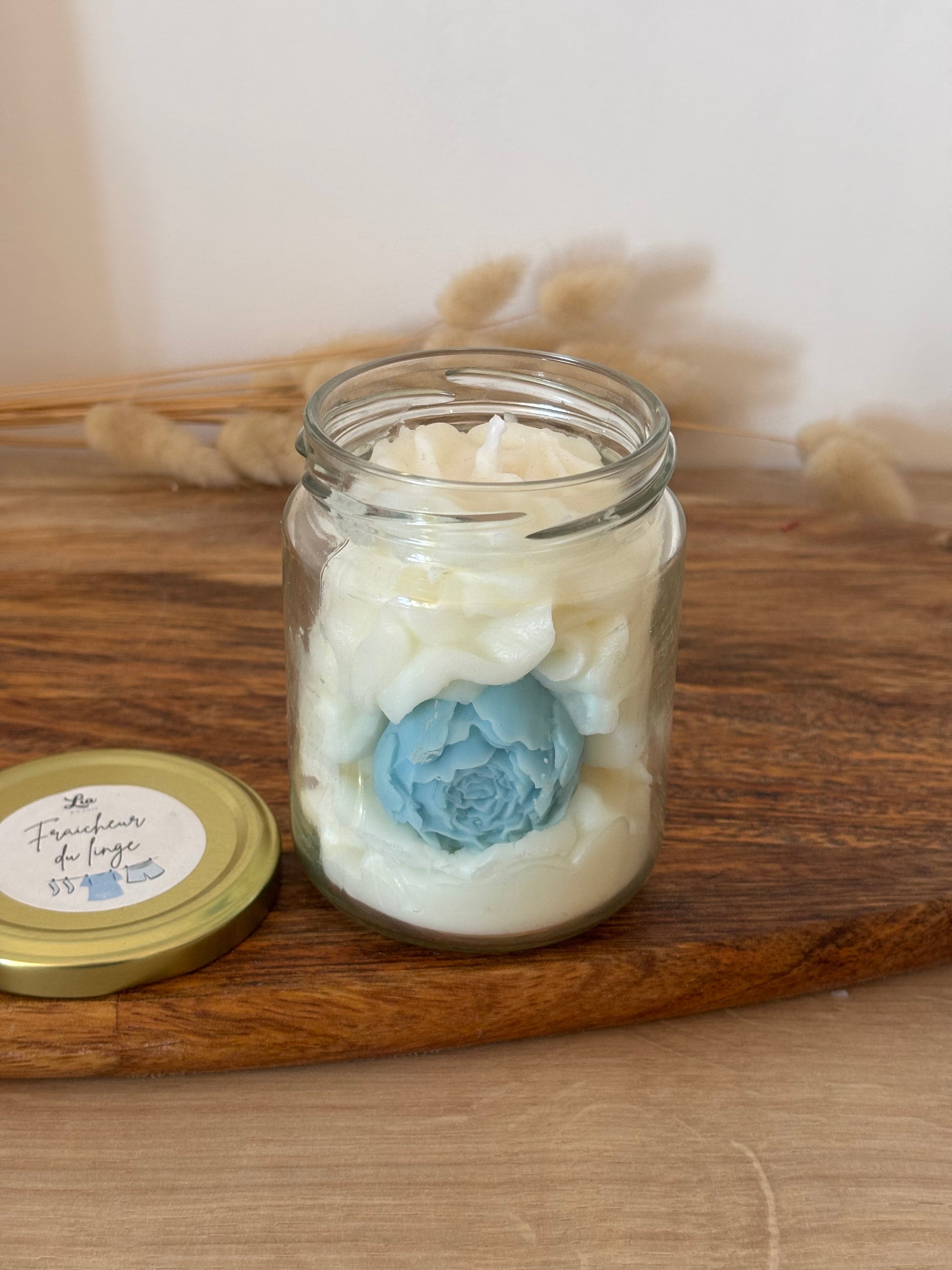 Bougie chantilly pivoine senteur Fraicheur du Linge
