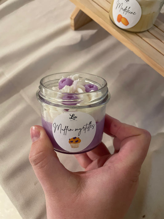 Bougie gourmande senteur Muffin myrtilles