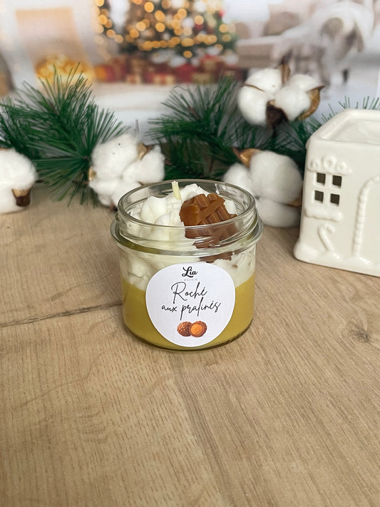 Bougie gourmande senteur Rocher praliné